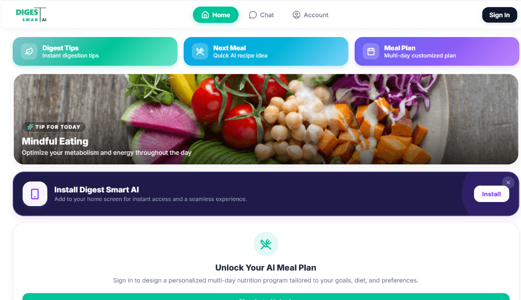DigestSmart AI Web Application